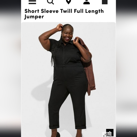 NWT Torrid Size 10 - Short Sleeve Twill Full Length Jumper - Picture 1 of 5